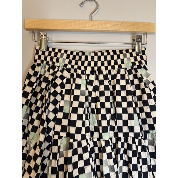 NWT Max Mara Weekend Cotton Check Ossido Midi Skirt Black Size US 2 $435 [jb] - Picture 12 of 14
